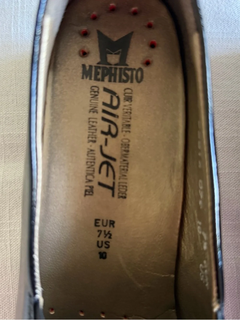 Mephisto Shoes Womens Size 10 Black Leather Air-Jet Slip On Loafers Comfort Walk
